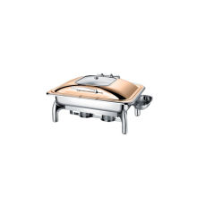 Acero oblongo roll roll chafer con ventana de espectáculo